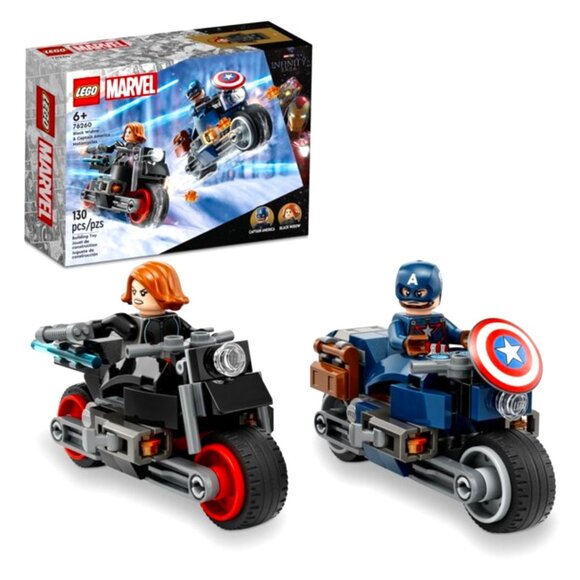 LEGO Marvel Black Widow & Captain America Motorcycles #76260 Ages 6+ NWT NIB - Picture 1 of 4
